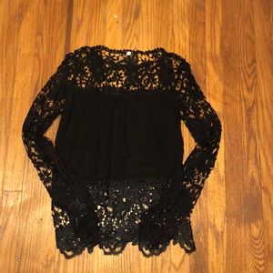 black lace top